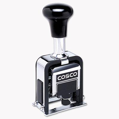 Cosco 6-Wheel Self-Inking Automatic Numbering Machine, Black Ink, 3/4" x 1/4"