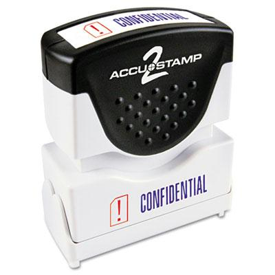 Accustamp2 "Confidential" Shutter Stamp with Microban, Red/Blue Ink, 1-5/8" x 1/2"