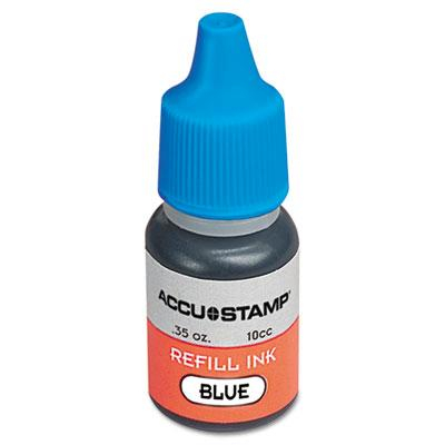 Cosco Accustamp Gel Ink Refill, Blue, .35 oz Bottle