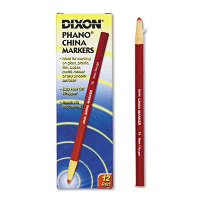 Dixon China Marker, Red, 12-Pack