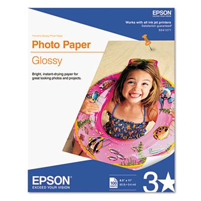 Epson 8-1/2" X 11", 52lb, 100-Sheets, Glossy Photo Paper