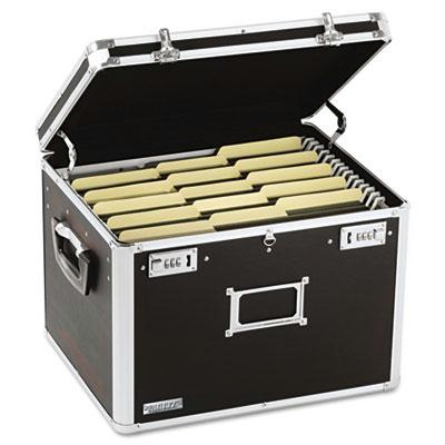 Vaultz 14" D Letter & Legal Locking File Chest Storage Box, Black