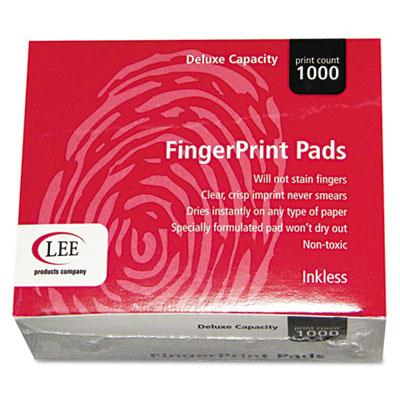 Lee Inkless Fingerprint Pads, 2-1/4" x 1-3/4", Black, 12/Box