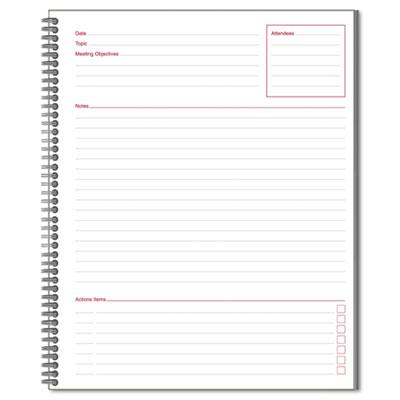 Cambridge 8-7/8" X 11" 80-Sheet College Rule Meeting Notebook, Black Cover