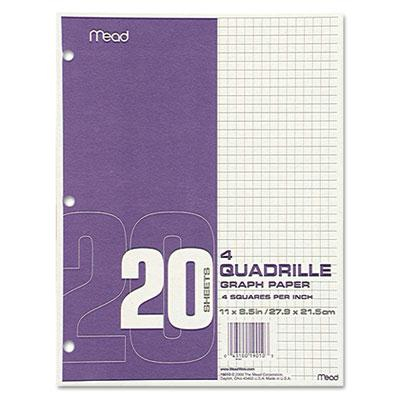 Mead 8-1/2" x 11", 20lb, 240-Sheets, Quadrille Graph Paper