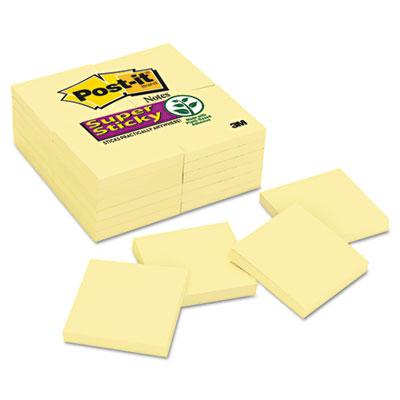 Post-It 3" X 3", 24 90-Sheet Pads, Canary Yellow Super Sticky Notes