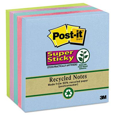 Post-It 3" X 3", 5 90-Sheet Pads, Bora Bora Colors Super Sticky Notes