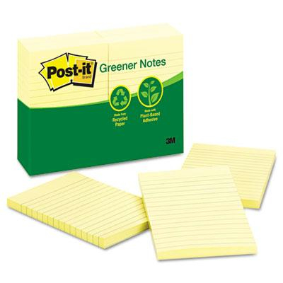 Post-It 4" X 6", 12 100-Sheet Pads, Canary Yellow Greener Notes