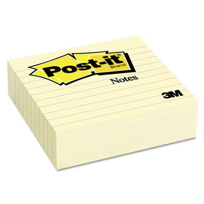 Post-It 4" X 4", 300-Sheets, Lined Canary Yellow Notes