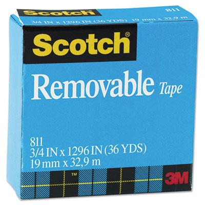 Scotch 3/4" x 1296", 1" Core Removable Tape, Clear