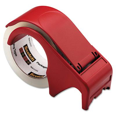 Scotch Compact and Quick Loading Dispenser for Box Sealing Tape, Red, 3" Core