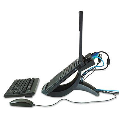 3M 9-1/2" H Vertical Notebook Computer Riser with Cable Management, Black
