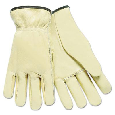 MCR Safety Memphis Large Full Leather Cow Grain Driver Gloves, Tan, 12 Pairs