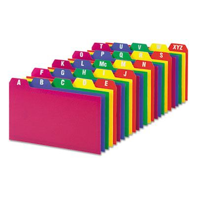 Oxford 1/5 Tab 3" x 5" Alphabetic Index Card Guides, Assorted, 1 Set