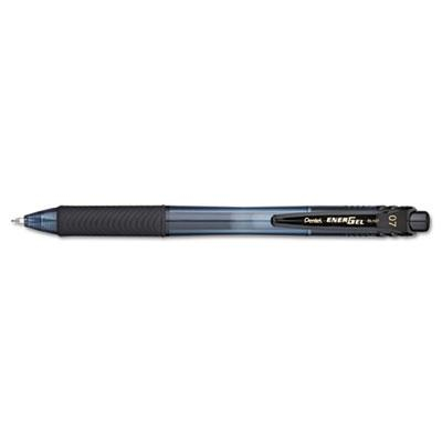 Pentel EnerGel X 0.7 mm Medium Retractable Roller Ball Pens, Black, 12-Pack