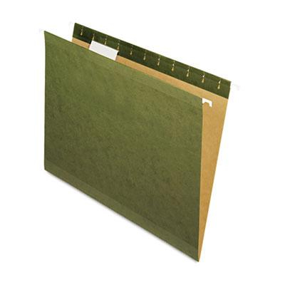 Pendaflex Reinforced Legal 1/5 Tab Hanging File Folders, Green, 25/Box