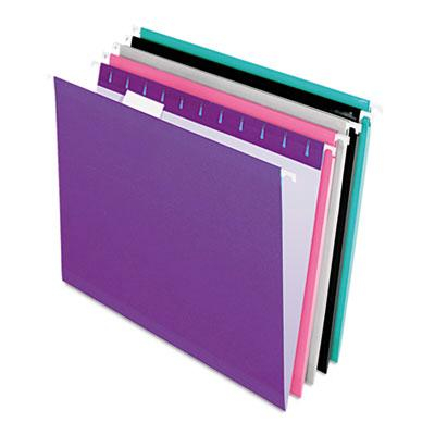 Pendaflex Letter Reinforced Hanging File Folders, Assorted Colors, 25/Box