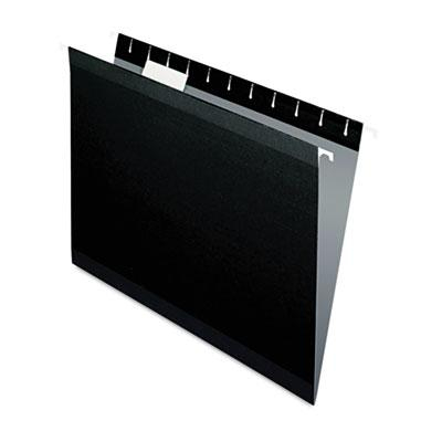 Pendaflex Letter Reinforced Hanging File Folders, Black, 25/Box