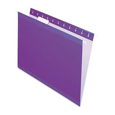 Pendaflex Letter Reinforced Hanging File Folders, Violet, 25/Box