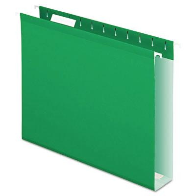 Pendaflex Letter 2" Box Bottom Hanging File Folders, Bright Green, 25/Box