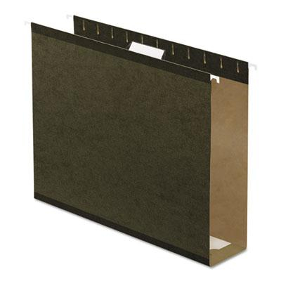 Pendaflex Letter 3" Box Bottom Hanging File Folders, Green, 25/Box
