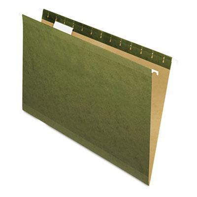 Pendaflex Reinforced Legal Hanging File Folders, Green, 25/Box