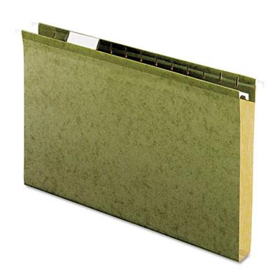 Pendaflex Legal 1" Box Bottom Hanging File Folders, Green, 25/Box