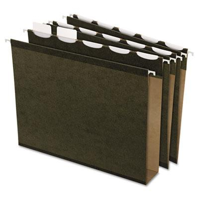 Pendaflex Ready-Tab Reinforced Letter 2" Box Bottom Hanging File Folders, Green, 20/Box