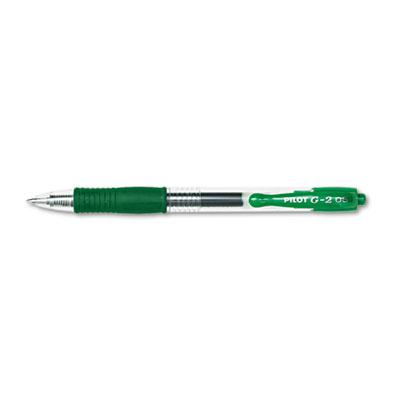 Pilot G2 0.5 mm Extra Fine Retractable Gel Roller Ball Pens, Green, 12-Pack