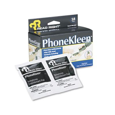Read Right PhoneKleen Wet Wipes Box, 18 Wipes