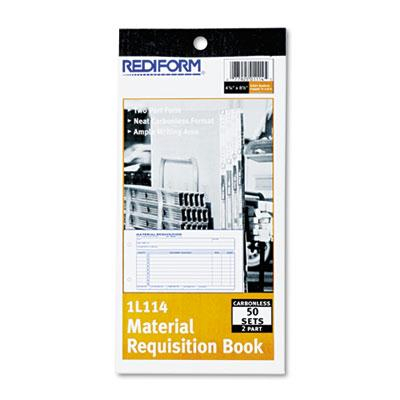 Rediform 7-7/8 x 4-1/4" 50-Page 2-Part Carbonless Material Requisition Book