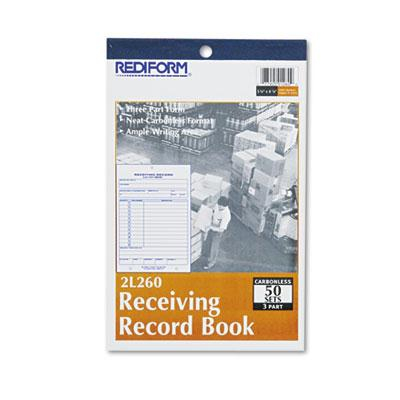 Rediform 5-1/2" x 7-7/8" 50-Page 3-Part Receiving Record Book