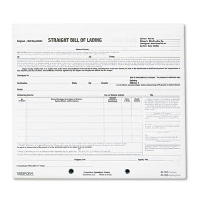 Rediform 7" x 8-1/2" 3-Part Snap-A-Way Bill of Lading, 250-Short Forms
