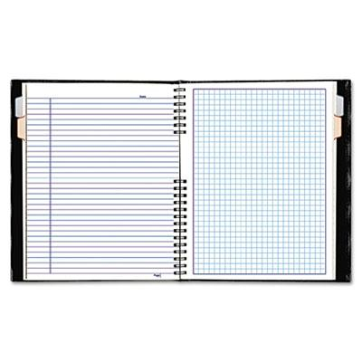 Rediform Blueline NotePro 7-1/4" X 9-1/4" 96-Sheet Quadrille Rule Wirebound Notebook, Black Cover