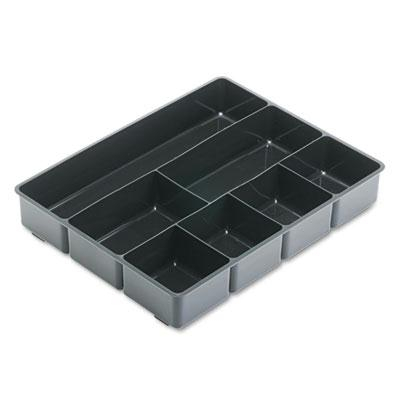 Rubbermaid 7-Compartment Extra-Deep Desk Drawer Director Tray, Black