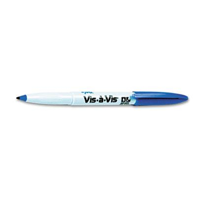Expo Vis-a-Vis Wet-Erase Marker, Fine Point, Blue, 12-Pack