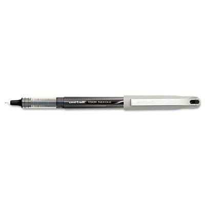 Uni-ball Vision Needle 0.7 mm Fine Stick Roller Ball Pens, Black, 12-Pack