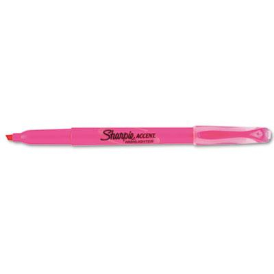 Sharpie Accent Pocket Chisel Tip Highlighter, Fluorescent Pink, 12-Pack