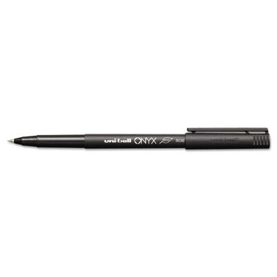 Uni-ball Onyx 0.5 mm Micro Stick Roller Ball Pens, Black, 12-Pack