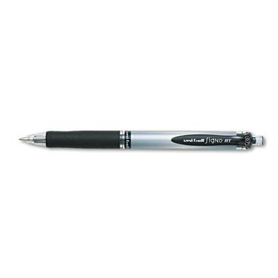 Uni-ball Signo 0.7 mm Medium Retractable Roller Ball Pens, Black, 12-Pack