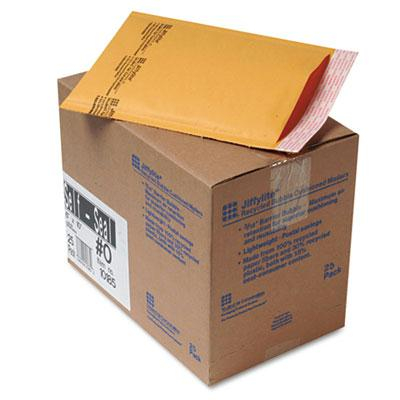 Sealed Air 6" x 10" Side Seam #0 Jiffylite Self-Seal Mailer, Golden Brown, 25/Carton
