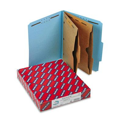 Smead 6-Section Letter 23-Point Pressboard 2-Pocket Top Tab Classification Folders, Bright Red, 10/Box
