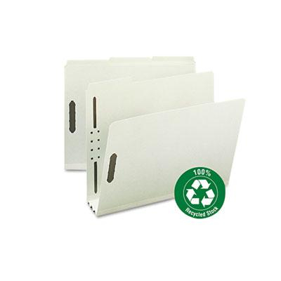 Smead Recycled Letter 3" Expanding 1/3 Cut Top Tab 2-Fastener Pressboard Folder, Gray-Green, 25/Box