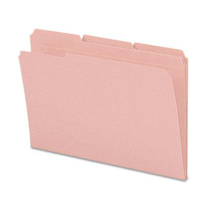 Smead Reinforced 1/3 Cut Top Tab Legal File Folder, Pink, 100/Box