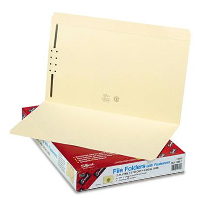 Smead Straight Cut Tab 1-Fastener Legal File Folder, Manila, 50/Box