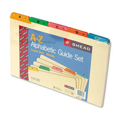 Smead Alphabetic 1/5 Top Tab Legal Index File Guide Set, Manila, 1 Set