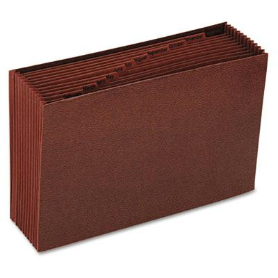 Smead 12-Pocket Legal Indexed Open Top Tuff Expanding File, Redrope