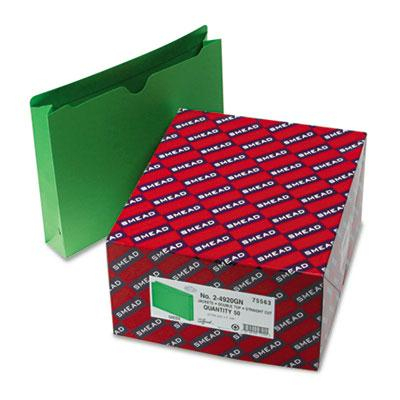Smead Double-Ply Tab 2" Expansion Letter File Jackets, Green, 50/Box
