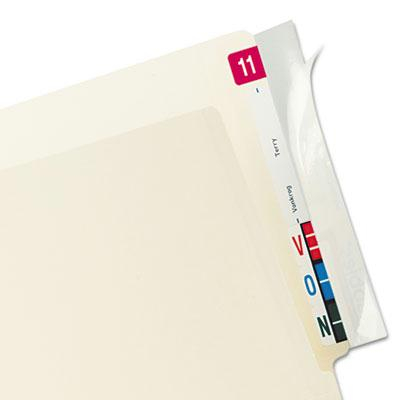 Tabbies 8" x 2" File Folder Label Protectors, Clear, 100/Box