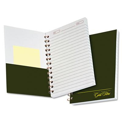 Ampad 5" x 7" 100-Sheet College Rule Gold Fibre Personal Notebook, Green Cover